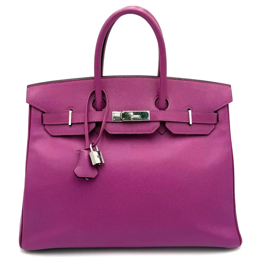 Birkin 35 Cyclamen Courcheval Leather with Palladium Hardware